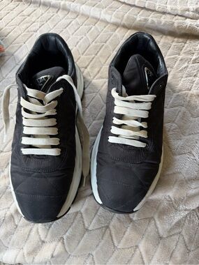 Prada Black Sneakers with White Laces